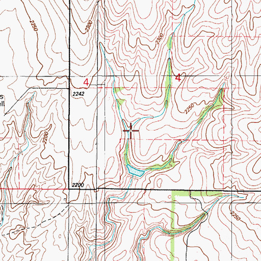 Topographic Map of Baker Reservoir, OK