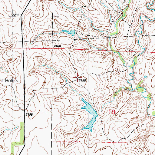 Topographic Map of Fuchs Dam, OK