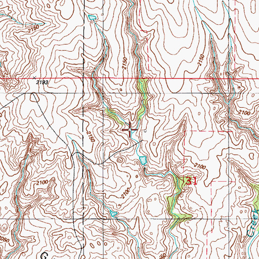 Topographic Map of C Wickham Number 1 Dam, OK