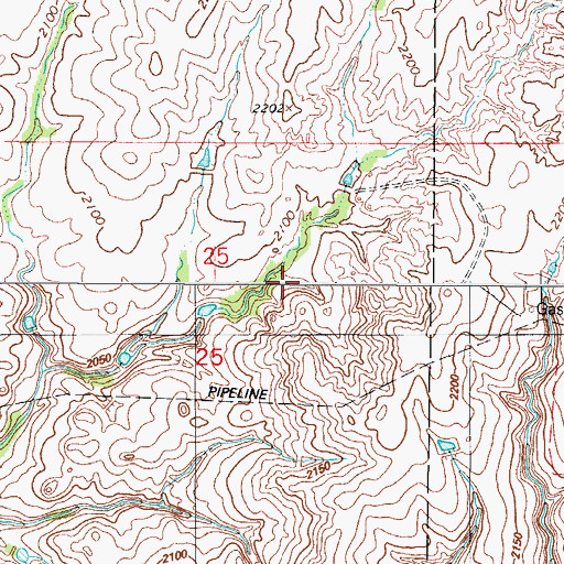 Topographic Map of C Wickham Number 2 Reservoir, OK