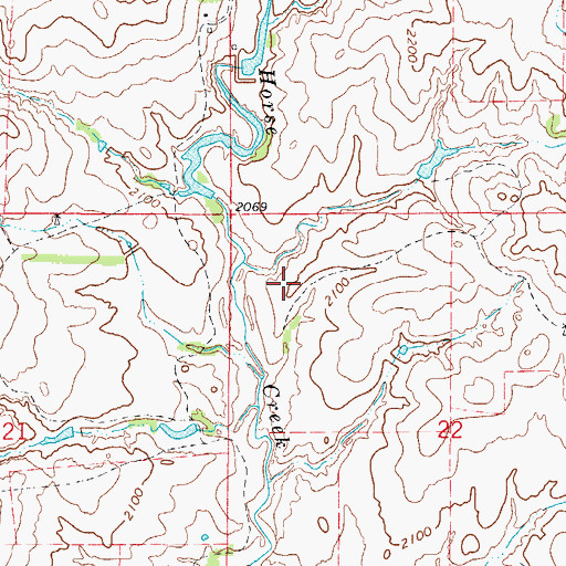 Topographic Map of R Wickham Number 1 Reservoir, OK