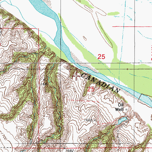 Topographic Map of R Wickham Number 2 Dam, OK