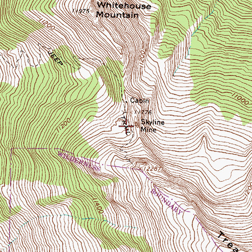 Topographic Map of Skyline Mine, CO