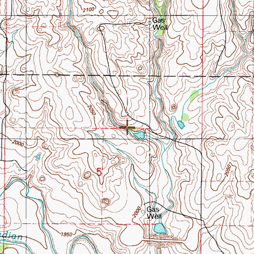 Topographic Map of R Wickham Number 5 Dam, OK