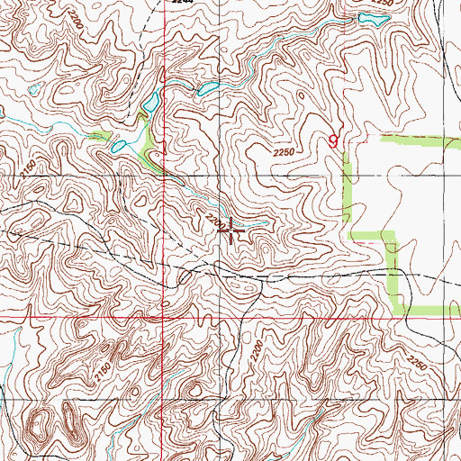 Topographic Map of Shaller Number 1 Dam, OK