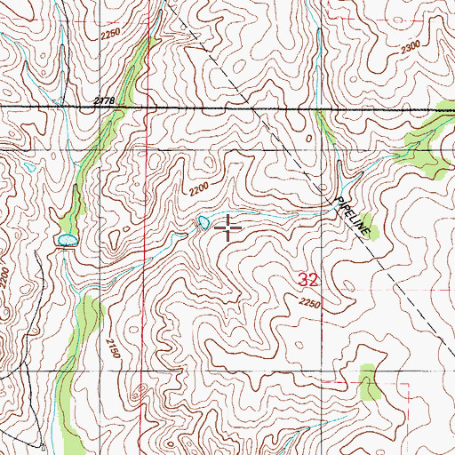 Topographic Map of Shaller Number 2 Dam, OK