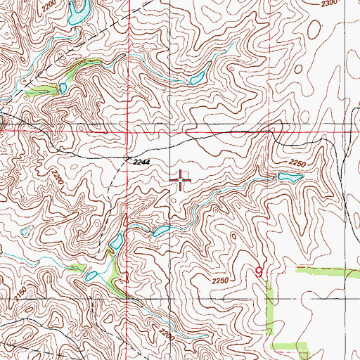 Topographic Map of Shaller Number 3 Reservoir, OK