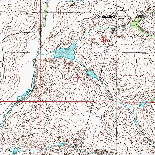 Topographic Map of Oknoname 039001 Dam, OK