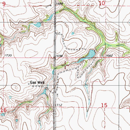 Topographic Map of Oknoname 039002 Dam, OK