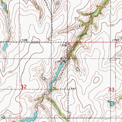 Topographic Map of Oknoname 039003 Dam, OK