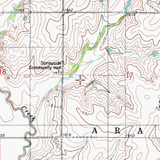 Topographic Map of Hadley Dam, OK