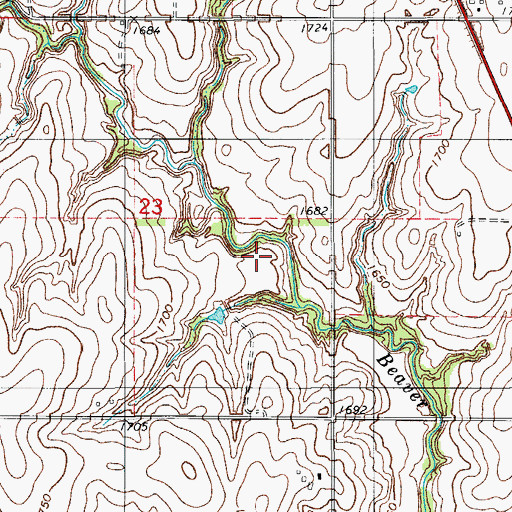 Topographic Map of Ternes Reservoir, OK