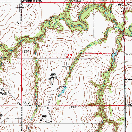 Topographic Map of Mossburg Dam, OK