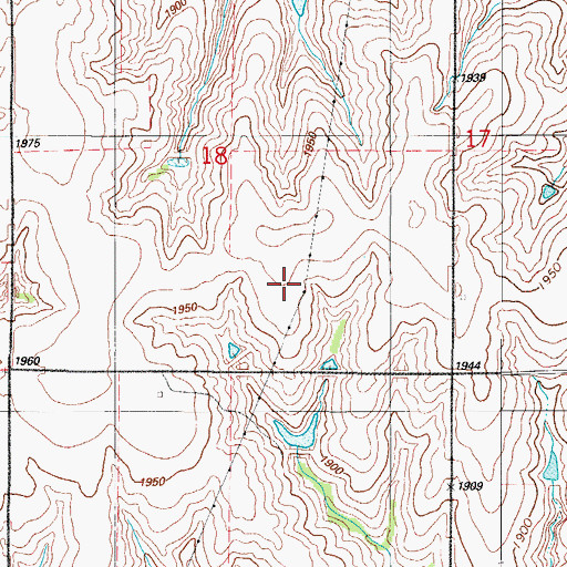 Topographic Map of Kaukental Dam, OK