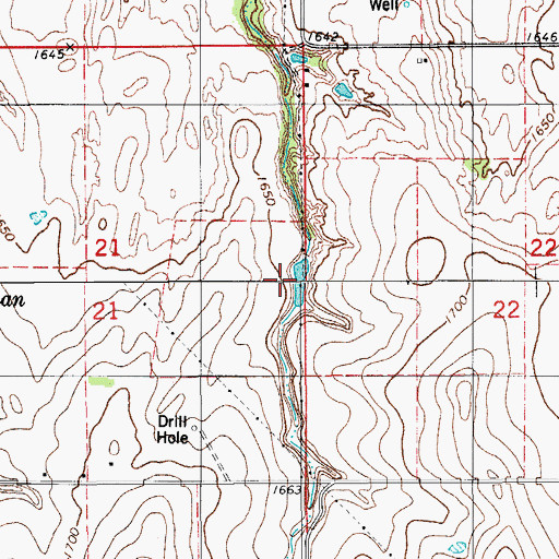 Topographic Map of Hunnicutt Dam, OK