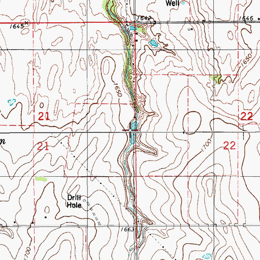 Topographic Map of Hunnicutt Reservoir, OK