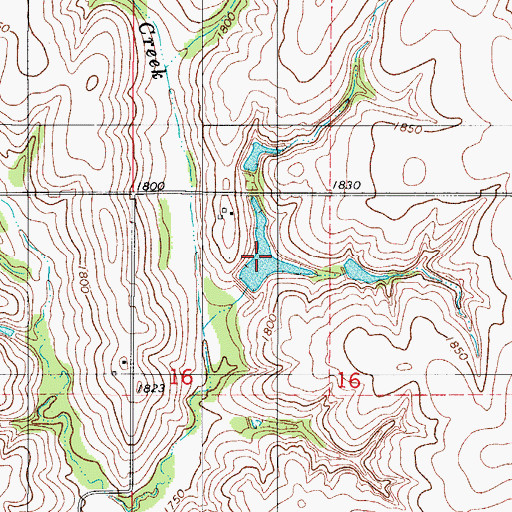 Topographic Map of Roy Higgins Reservoir, OK