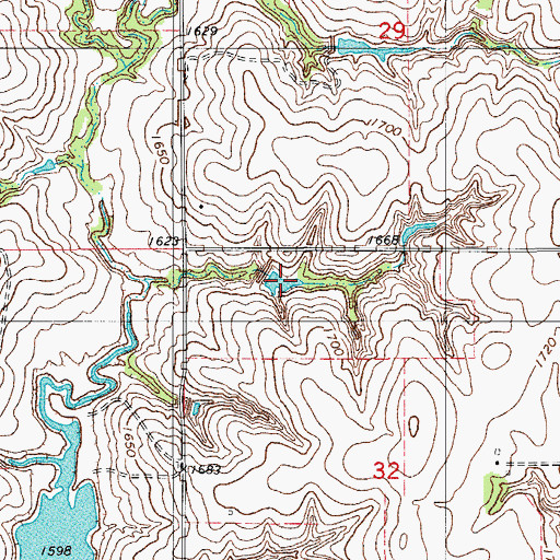 Topographic Map of Haskett Reservoir, OK