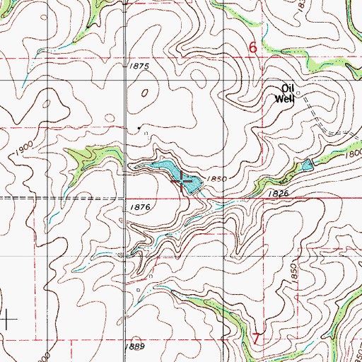 Topographic Map of Ernst Reservoir, OK