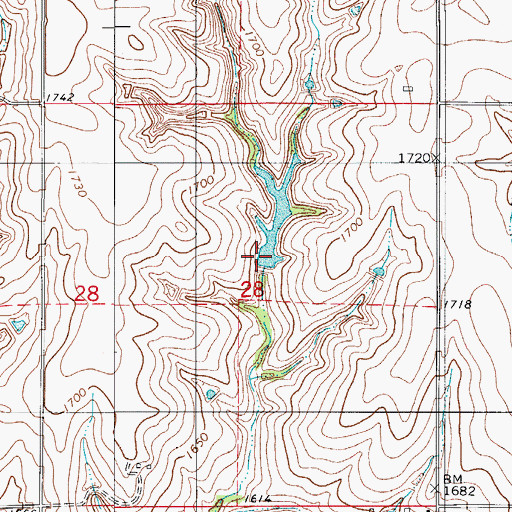 Topographic Map of Donley Dam, OK