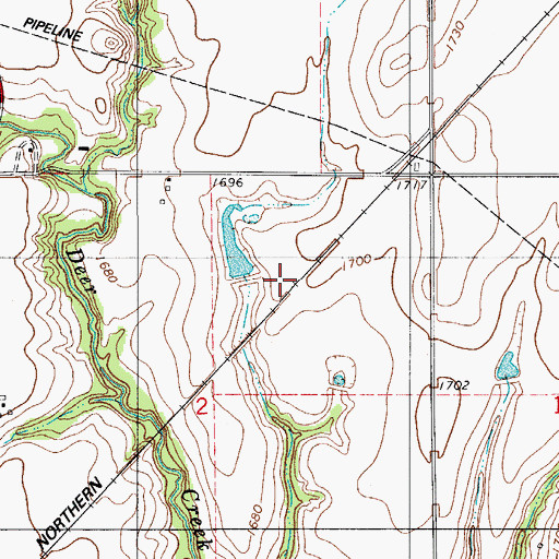 Topographic Map of Christensen Reservoir, OK