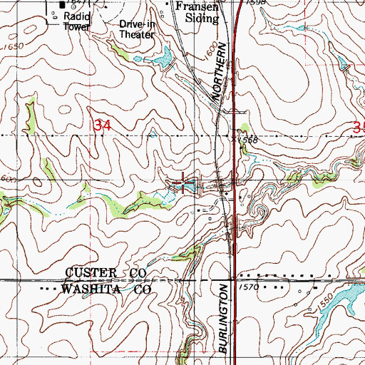 Topographic Map of Buehler Dam, OK