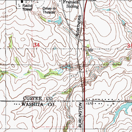 Topographic Map of Buehler Reservoir, OK