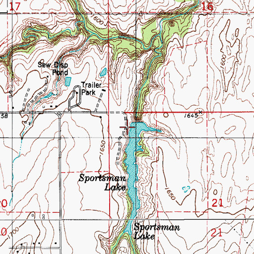 Topographic Map of Buckmaster Dam, OK