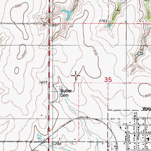 Topographic Map of Adams Dam, OK