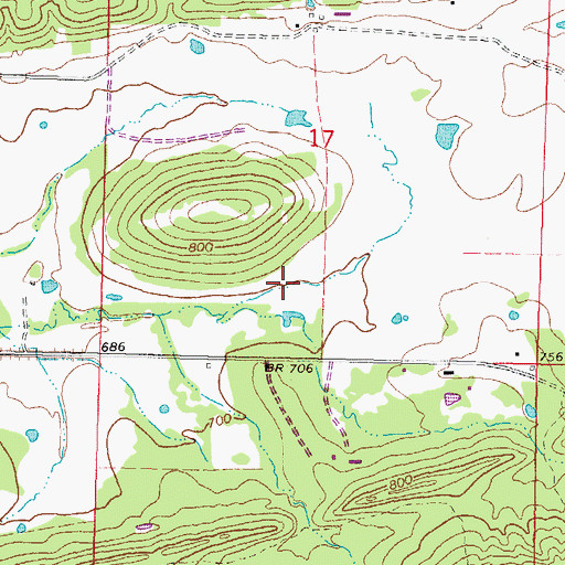Topographic Map of Hartshorne Lake Dam, OK