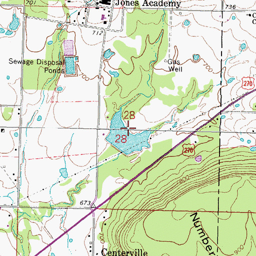 Topographic Map of Jones Lake, OK