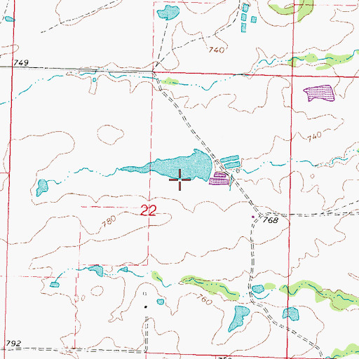 Topographic Map of Bill Hopper Lake Dam, OK