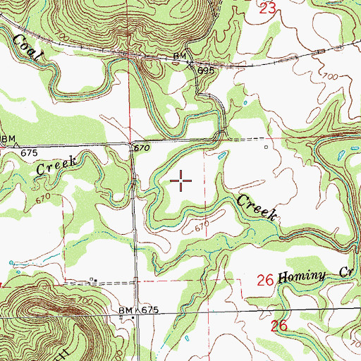 Topographic Map of Oknoname 121002 Dam, OK