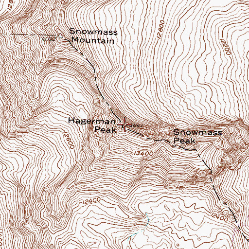 Topographic Map of Hagerman Peak, CO