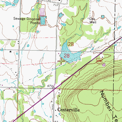 Topographic Map of Oknoname 121007 Dam, OK