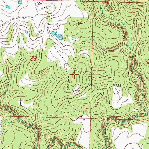 Topographic Map of Oknoname 121010 Reservoir, OK