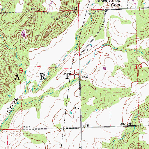 Topographic Map of Oknoname 121018 Dam, OK
