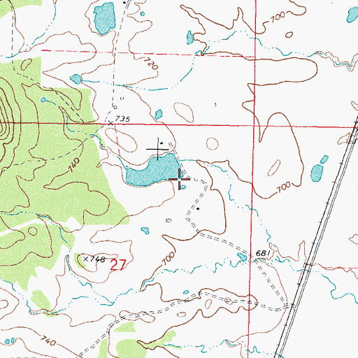 Topographic Map of Oknoname 077002 Dam, OK
