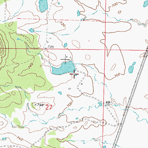 Topographic Map of Oknoname 077002 Reservoir, OK