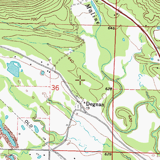 Topographic Map of Oknoname 077004 Dam, OK