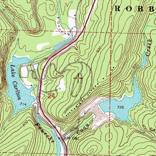 Topographic Map of Oknoname 077005 Dam, OK
