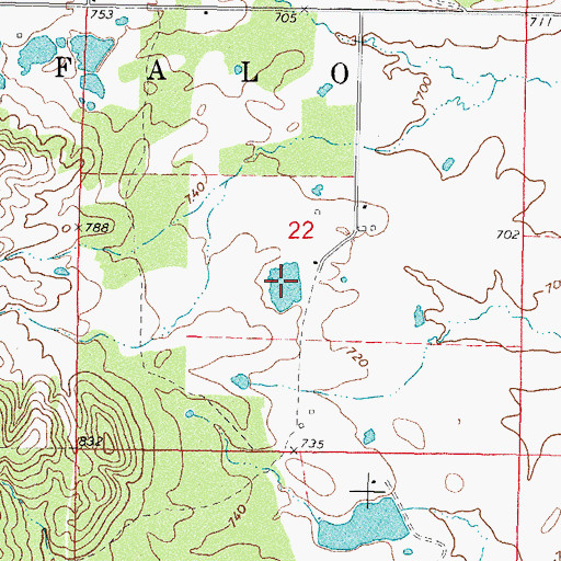 Topographic Map of Oknoname 077006 Reservoir, OK