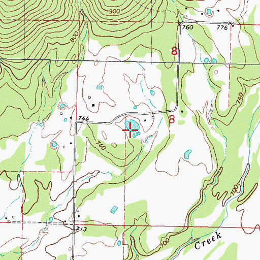 Topographic Map of Oknoname 077007 Dam, OK