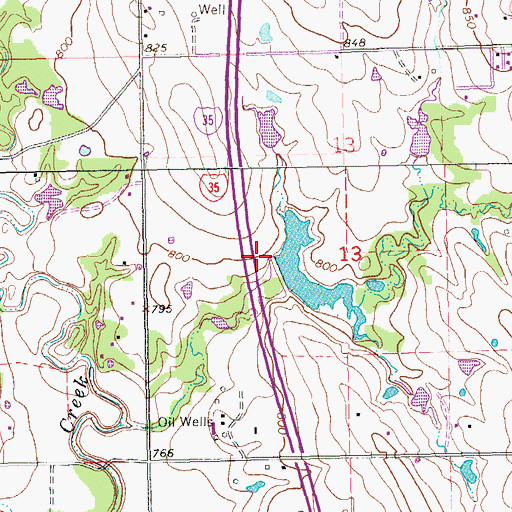 Topographic Map of Oknoname 01903 Dam, OK