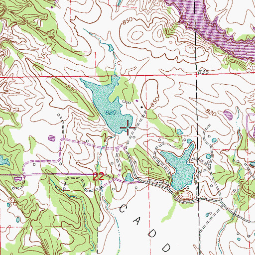Topographic Map of Oknoname 01901 Reservoir, OK