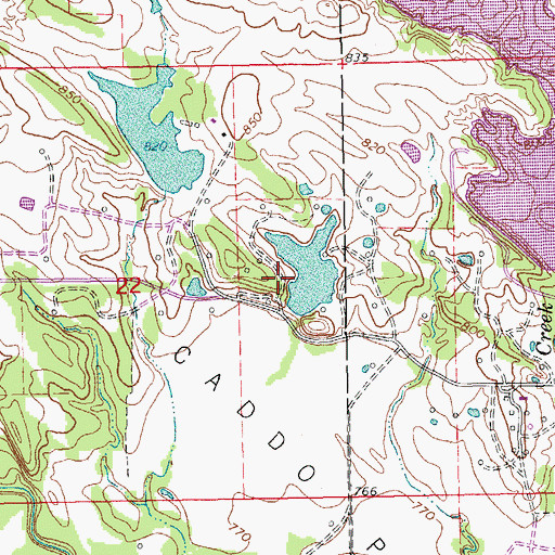 Topographic Map of Oknoname 01902 Reservoir, OK