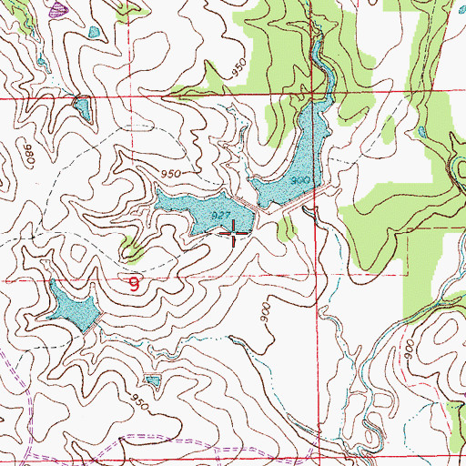 Topographic Map of Oknoname 09901 Reservoir, OK