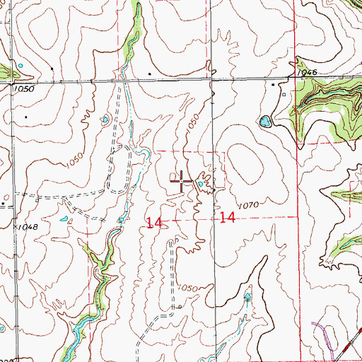 Topographic Map of Hammers Gss Number 1 Reservoir, OK