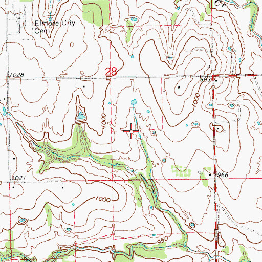 Topographic Map of McCaskill Gss Number 1 Dam, OK