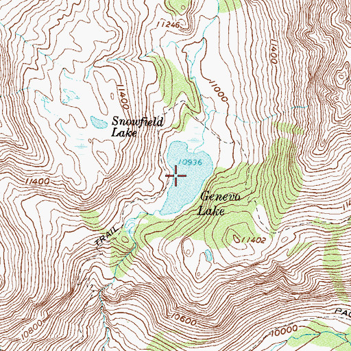 Topographic Map of Geneva Lake, CO